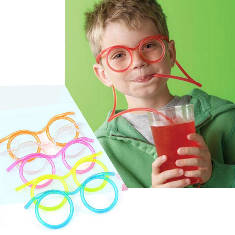 5   ѱ ȭ DIY ũ ¤ ũ  Ƽ ִ Ȱ ϴ ָ   WYQ/5 pcs Novelty Korean Cartoon DIY Crazy Straw Creative Fun Glasses Make Children F